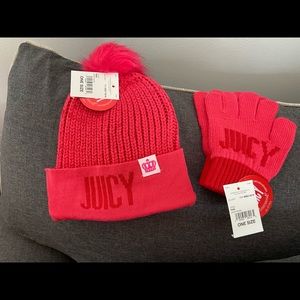 Juicy couture hat and glove set
